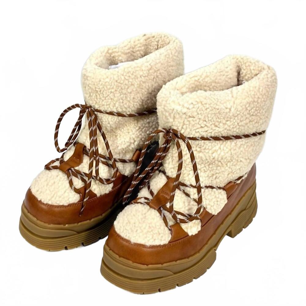 NEW JEFFREY CAMPBELL women's subzero shearling weatherproof boots in tan - Picture 3 of 4